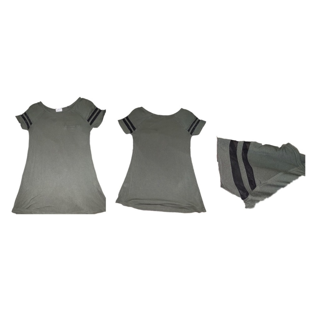 T-shirt with mesh stripes